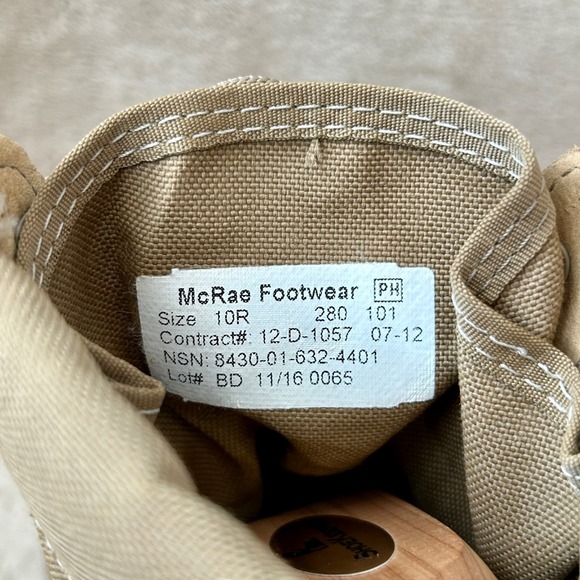 McRae Mens 10R Hot Weather Boots Coyote Brown Military Tactical Combat Boots - Picture 8 of 8